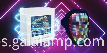 Máscara LED LED personalizable compatible con Bluetooth con control de aplicaciones recargable